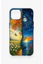 iPhone 13 Compatible Sky and Earth Pattern Silicone Case - 4