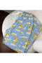 Duck Patterned Elastic Waist Cotton Comfortable Cut Blue Pajama Bottoms - 2