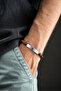 6 mm Tiger's Eye Natural Stone Name Engravable Men's Steel Bracelet - 3