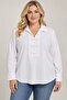 Women's White Shirt Collar Pearl Accessory Special Button Detail Long Sleeve Blouse Hzl26S-Zss1145 - 4