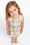 Girl's Jumpsuit with Plaid Pattern and Elastic Waist - 6