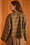 Plaid Court Collar Wide Sleeve Shirt Khaki - 6