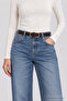 Thin Gold Buckle Faux Leather Belt Lkm0002 Brown - 3