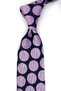 Navy Blue Pink Polka Dot Pattern Italian Silk Tie Ik2611
