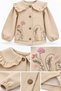 Girl's Shirt with Rabbit Embroidery and Ruffle Detail on the Collar - 4