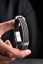 Chrome Plated 4 Row Men's Steel Bracelet - 3