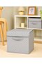2 Pieces of Patterned Closet Organizer with Lid for Laundry and Toys, Foldable Storage Box with Lid 30X30X30 - 2