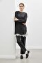 Knitted Tunic with Low Shoulder Sleeve Detail Black 20735 - 2