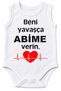 Give Me My Brother Slowly Written 100% Cotton Printed Baby Bodysuit Short Sleeve