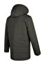 Men's Winter Khaki Coat with Hood, Bonded Fabric, Classic Fit - M005 - 6