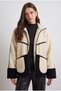 Women's Oversize Double Color Leather Soft Teddy Coat - 2