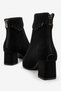 Pointed Toe Heeled Boots with Back Zipper Black Suede - 4