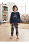 Motorized Plaid Fleece Boys and Teenagers Pajama Set - 2