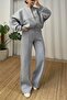Gray Melange 3 Thread Oversize Inner Ribbed Double Women'S/Youth Tracksuit Set