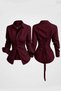 Style Slim Fit Corseted Back Lace-Up Long Sleeve Shirt - 2