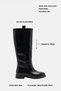 Cozy Black Women's Boots with Stitching Detail - 3