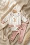 Mia Cherry Baby Set - 3-Piece Cotton Cherry Embroidered Polka Dot Cardigan, Bodysuit and Pants Set - Powder - 5