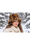 Hat Angora Leopard Print Winter