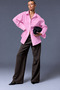 Women's Oversize Casual Poplin Shirt with Pockets - 2