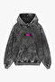 Vultures Printed Washable Black Oversize Unisex Hoodie - 2