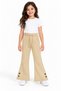 19010-26 Girls' Wide Leg Pants, White Heart Detail, Elastic and Lace-Up Waist, 2 Yarns, 3-8 Years - 2