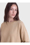 Two Mt Shop Quality Lcw Modest Beige Interlock Plain Comfortable & Relaxing Women's Sweatshirt Tunic - 3