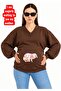 3 Yarn Combed Cotton Hand-Printed Baby Printed Pregnant V-Neck Sweatshirt Jw3