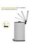 Stella Color Coated Steel Step Bin with Slow Close Lid | Trash Can with Lid | 6 Liter, Silver - 5