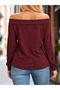 Women's madonna collar long sleeve loose viscose blouse - 3