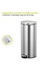Fingerprint Resistant Stainless Steel Pedal Bin | Trash Can with Lid | 20 Liter, Silver - 4
