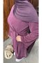 Women's Pique Fabric Waist-Tied Flounce Sleeve Detailed Comfortable Stylish Suit Tunic 78 cm Pants 105 cm Code: Js26Wptkm - 4