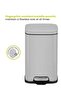 Stella Color Coated Steel Step Bin with Slow Close Lid | Trash Can with Lid | 6 Liter, Silver - 4