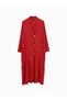 Large Size Cap&Ferace - Red 50% Linen 50% Cotton Fabric