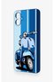 Samsung A06 Compatible Blue Scooter Patterned Silicone Case - 4