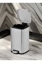 Stella Color Coated Steel Step Bin with Slow Close Lid | Trash Can with Lid | 6 Liter, Silver - 2