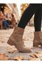 Beige Suede Leather Women's Casual Boots - 2