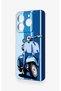 General Mobile Era 50 Compatible Blue Scooter Patterned Silicone Case - 4