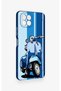 Omix X600 Compatible Blue Scooter Patterned Silicone Case - 3