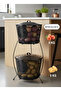 Mega Boy Wire Mesh Metal 2-Layer Potato and Onion Storage Container - with Handle - Black
