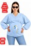 3 Yarn Combed Cotton Baby-Praying Stork Printed Pregnant V-Neck Sweatshirt Jw5