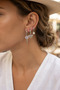 Silver Color Heart Detailed 3-Piece Zircon Stone Earrings - 2