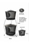 Mega Boy Wire Mesh Metal 2-Layer Potato and Onion Storage Container - with Handle - Black - 2