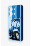 Vivo Y36 Compatible Blue Scooter Patterned Silicone Case - 4
