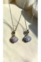 Zircon Stone Sea Star Detailed Oyster Shaped Steel Necklace - 3