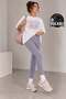 1060 Women's High Waist Gathering and Shaping Winter Premium Leggings with Fleece Inside, Lilac