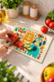 Glass Cutting Board with Cute Forest Animals Theme - Glass Cutting Board |   20cm X 30cm - 2