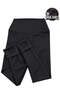 1060 Women's High Waist Gathering Tights with Fleece Inside for Winter, Premium Leggings, Black - 3