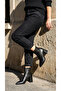 Women's Boots Pointed Toe Thick Heel Zigzag Stitching Detailed Side Zipper Ankle Heeled Office Stylish Shoes Mhç-026 - 5