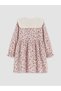 Özmarka New Season Pink Baby Collar Girl's Dress - 3