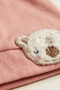 Unisex Baby Interlock Knotted 100% Cotton Towel Embroidered Teddy Bear Beanie Hat 0-6 Months - 3